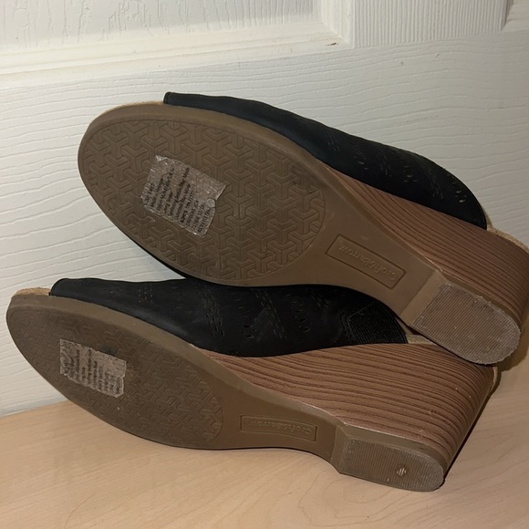 Croft & Barrow Ortholite Black Wedge Slide Sandals - Picture 10 of 15